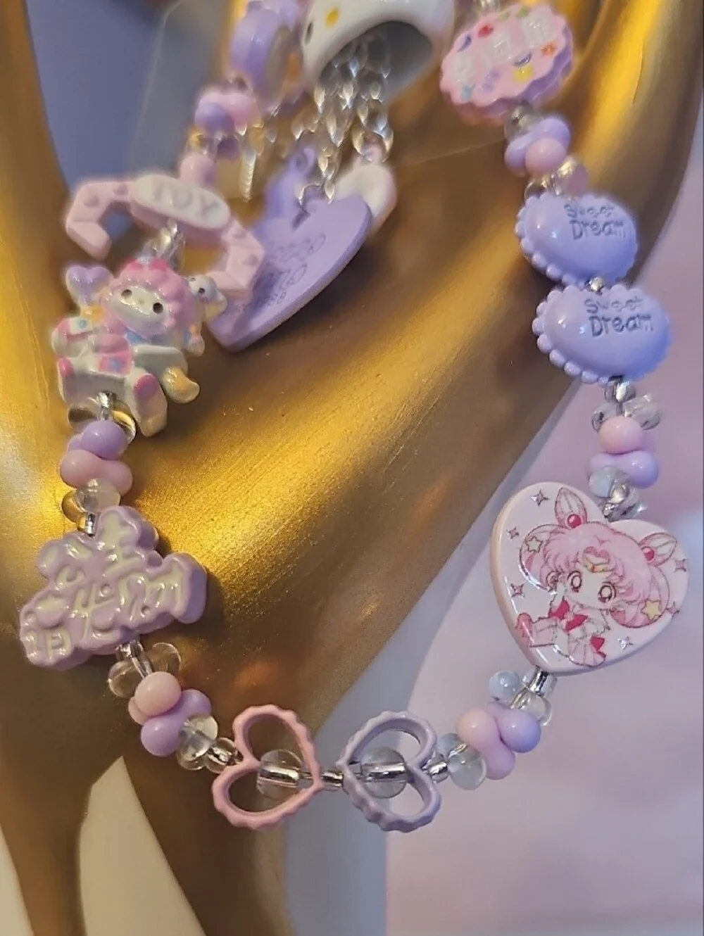 CHARMS: Sanrio Hello Kitty Lilac and Pink Phone Charm - Picture 2 of 3